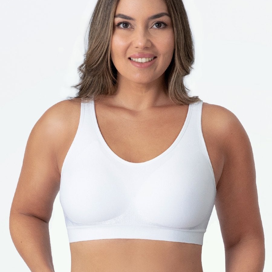 Brand New In Pkg Shapermint ThrowOn Wirefree Truekind White Bra Size L